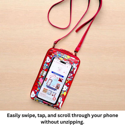 Everyday Swipe Travel Pouch | Smartphone Sling 1B07 (Red HK)