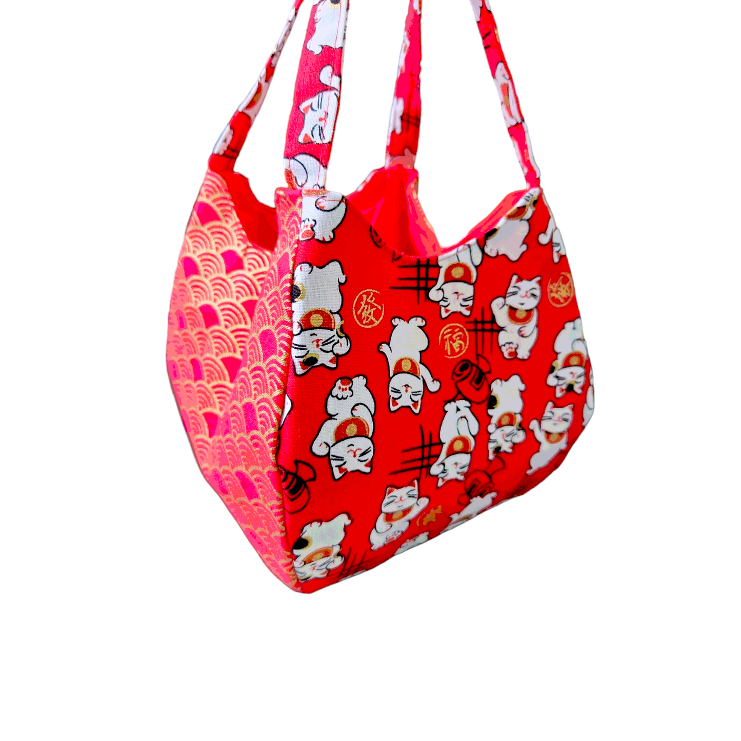 Mandarin Orange Carrier | Orange Bag up to 8 Oranges | Chinese New Year Carrier | Orange Carrier Small Fortune Cat Design 31B45