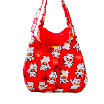 Mandarin Orange Carrier | Orange Bag up to 8 Oranges | Chinese New Year Carrier | Orange Carrier Small Fortune Cat Design 31B45