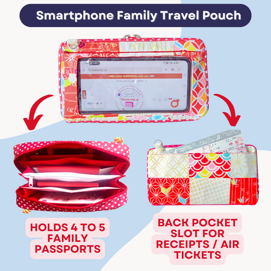 Smartphone Family Travel Pouch | Family Passport Organiser | Smartphone Organiser 3B17 (CNY)