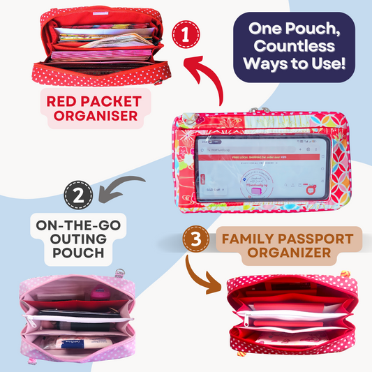 Smartphone Family Travel Pouch | Family Passport Organiser | Smartphone Organiser 3B17 (CNY)