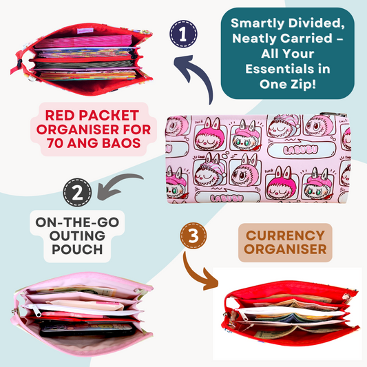 Slim Wallet Organizer | Travel Organizer | Weekend Pouch | Slim Red Packet Organizer | Slim Wallet Organizer 2B04