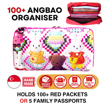 SPACIOUS Hong Bao Organizer | Ang Pao Wallet | Spacious Organizer 100 Red Packets | Spacious Bunny Design 33B80