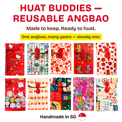 Handmade Fabric Angbao Cash Pouch (Fits Big Notes) | Reusable AngBao | CNY 2026 Angbao