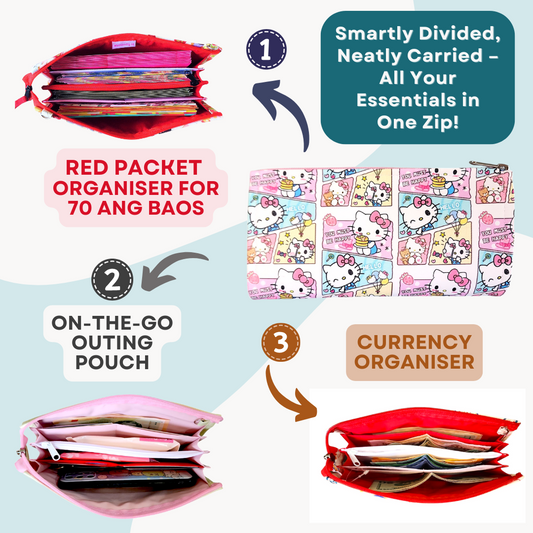 Slim Wallet Organizer | Travel Organizer | Weekend Pouch | Slim Red Packet Organizer | Slim Wallet Organizer 2B01