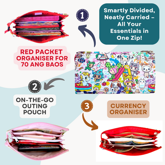 Slim Wallet Organizer | Travel Organizer | Weekend Pouch | Slim Red Packet Organizer | Slim Wallet Organizer 2B07