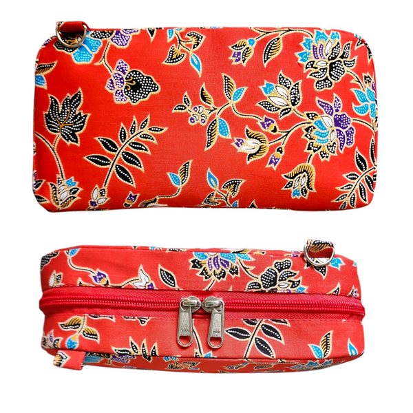 SPACIOUS Hong Bao Organizer | Ang Pao Wallet | Spacious Organizer 100 Red Packets | Spacious Red Batik Design 33B68