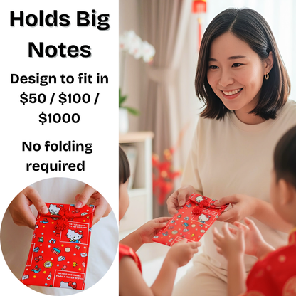 Handmade Fabric Angbao Cash Pouch (Fits Big Notes) | Reusable AngBao | CNY 2026 Angbao