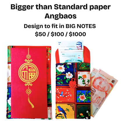 Handmade Fabric Angbao Cash Pouch (Fits Big Notes) | Reusable AngBao | CNY 2026 Angbao