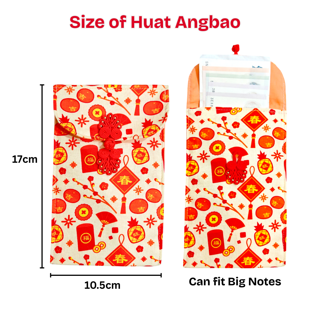Handmade Fabric Angbao Cash Pouch (Fits Big Notes) | Reusable AngBao | CNY 2026 Angbao