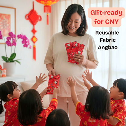 Handmade Fabric Angbao Cash Pouch (Fits Big Notes) | Reusable AngBao | CNY 2026 Angbao
