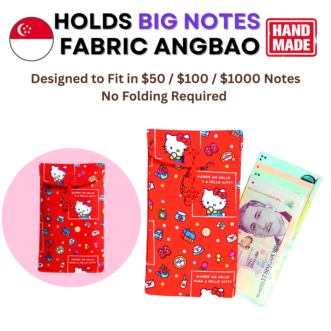 Handmade Fabric Angbao Cash Pouch (Fits Big Notes) | Reusable AngBao | CNY 2026 Angbao
