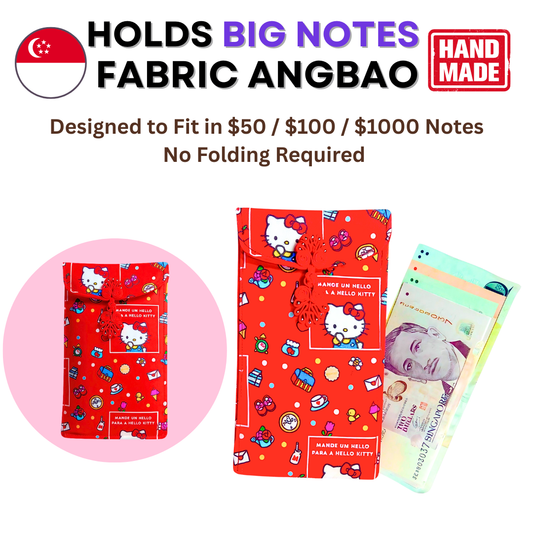 Handmade Fabric Angbao Cash Pouch (Fits Big Notes) | Reusable AngBao | CNY 2026 Angbao