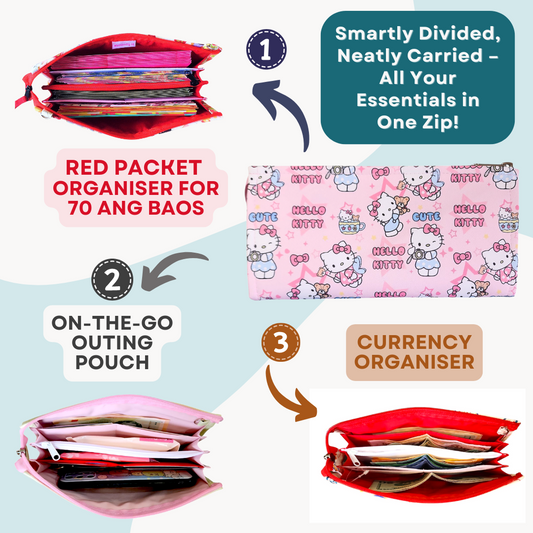 Slim Wallet Organizer | Travel Organizer | Weekend Pouch | Slim Red Packet Organizer | Slim Wallet Organizer 2B02