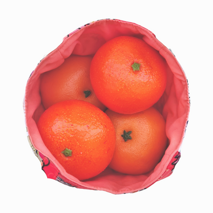 Mandarin Orange Carrier | Orange Bag up to 8 Oranges | Chinese New Year Carrier | Orange Carrier Small Fortune Cat Design 31B45