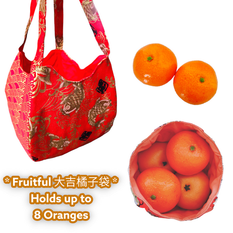 Mandarin Orange Carrier | Orange Bag up to 8 Oranges | Chinese New Year Carrier | Orange Carrier CNY Fish Design 31B41