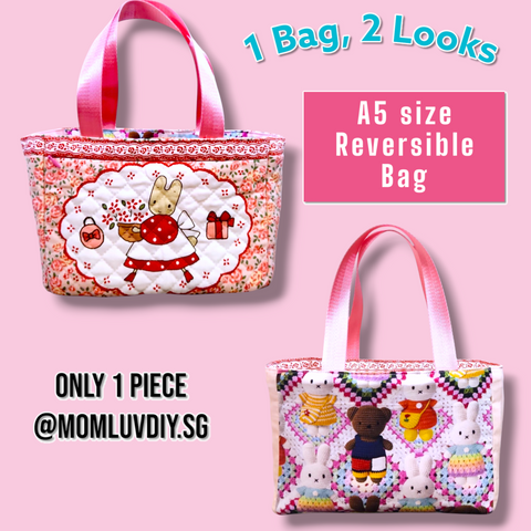 REVERSIBLE Bag A5 Size | Reversible Bag A5 Size Bunny Design R005