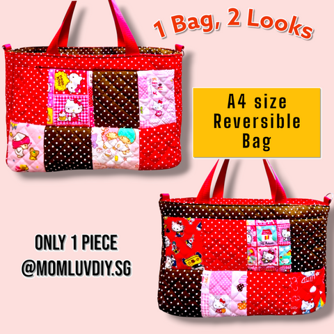 REVERSIBLE Bag for CNY | CNY Bag to put Red Packet Organizers | Reversible Bag Patchwork HK Design R002