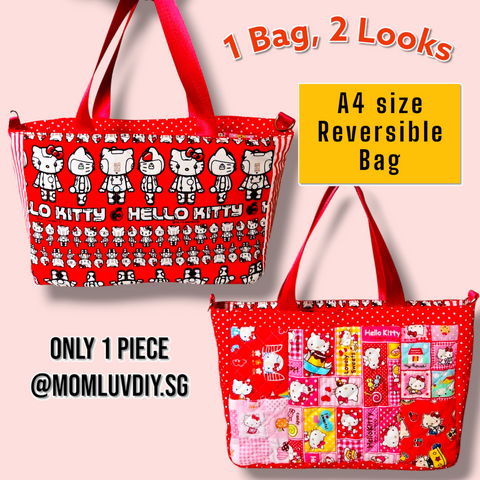 REVERSIBLE Bag for CNY | CNY Bag to put Red Packet Organizers | Reversible Bag Patchwork HK Design R001