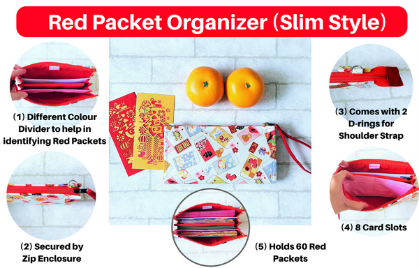 PREORDER for SLIM Organizer 70 Red Packets | SELECT Your Preferred Fabric