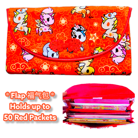 FLAP Ang Bao Organizer |  Pouch for Red Packets | Flap Organiser 50 Red Packets | Flap Unicorn ZodiacDesign 24B11