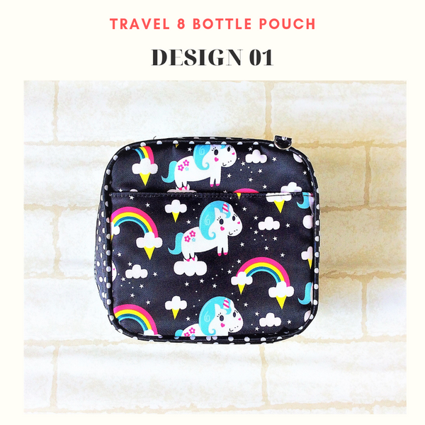 Essential Oil Bottle Travel Pouch | 8 Bottle Essential Oil Pouch | 12 Bottle Essential Oil Pouch | Unicorn Design 01