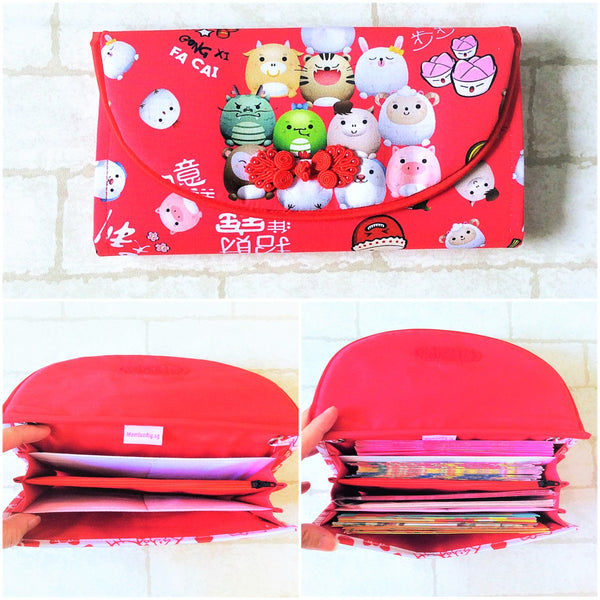 FLAP Ang Bao Organizer |  Pouch for Red Packets | Flap Organiser 50 Red Packets | Flap 12 Zodiac Design 22B06