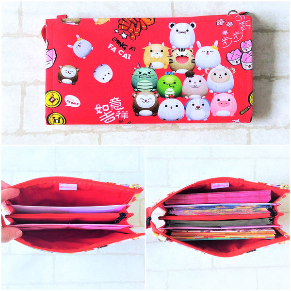 SLIM Red Packet Organizer | Ang Pow Organiser | Slim Organiser 70 Red Packets | Slim 12 Zodiac Design 22B10