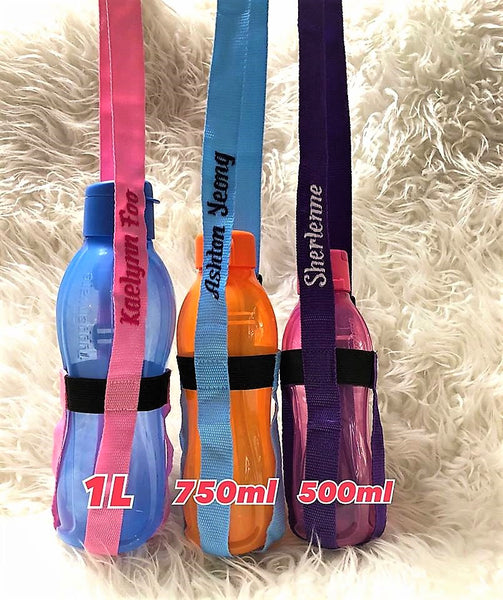 PRE-ORDER: Embroidered Water Bottle Strap | Fits up to 1 Litres Water Bottles | Personalised Water Bottle Strap