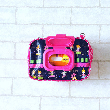 ROOMY WET AND DRY Pocket Tissue cum Cosmetic Pouch | WET AND DRY Pocket Tissue Pouch | Cosmetic Pocket Wet and Dry Black Ballerina Design 8B06