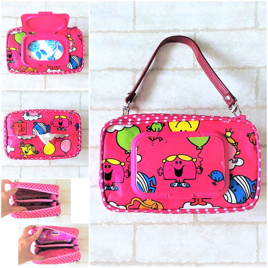 Kleenex WET AND DRY Tissue Holder | Kleenex Tissue 2in1 Pouch | Kleenex Wet and Dry Pink Little Missy Design 8B13