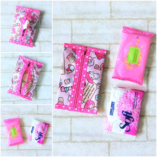 Waterproof 2 sided Wet and Dry Tissue Pouch (Pocket Size) | Pocket Tissue Pouch My Melody Design 9B05