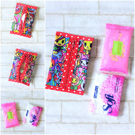 Waterproof 2 sided Wet and Dry Tissue Pouch (Pocket Size) | Pocket Tissue Pouch TKDK Design 9B06