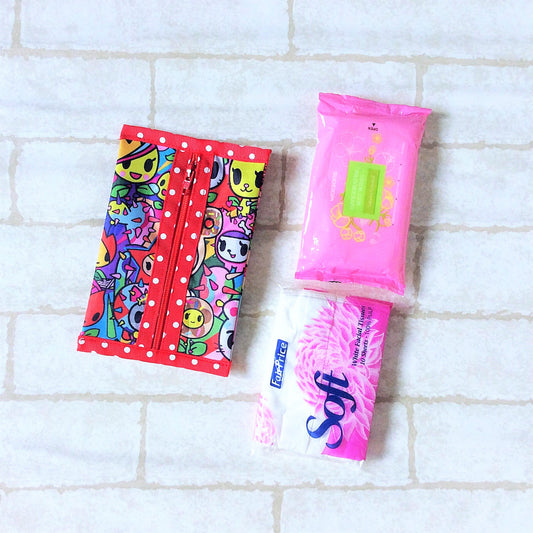 Waterproof 2 sided Wet and Dry Tissue Pouch (Pocket Size) | Pocket Tissue Pouch TKDK Design 9B06