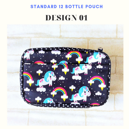Essential Oil Bottle Travel Pouch | 8 Bottle Essential Oil Pouch | 12 Bottle Essential Oil Pouch | Unicorn Design 01