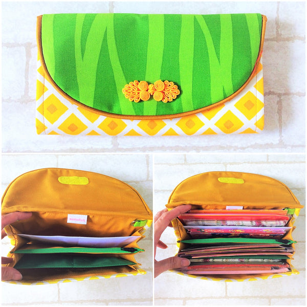 FLAP Ang Bao Organizer Dark Yellow Pineapple |  Pouch for Red Packets | Flap Organiser 50 Red Packets | Flap Dark Yellow Pineapple Design 20B09
