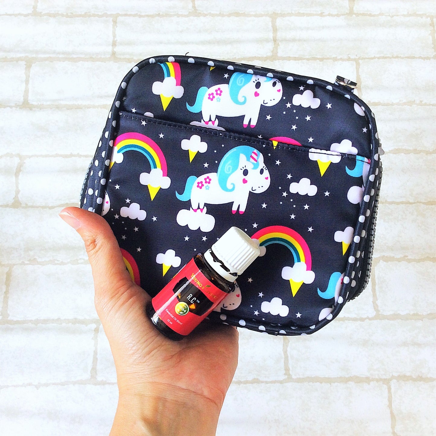 Essential Oil Bottle Travel Pouch | 8 Bottle Essential Oil Pouch | 12 Bottle Essential Oil Pouch | Unicorn Design 01