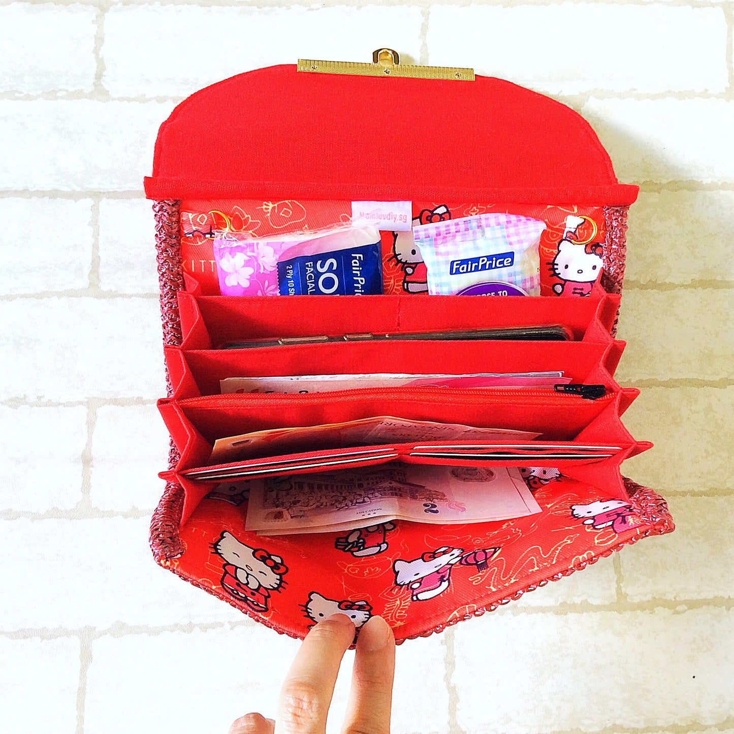 Elegant Sling Ang Bao Organizer with shoulder sling |  Flap Pouch for Red Packets | Sling HK Organiser 40 Red Packets | HK Design 22B28