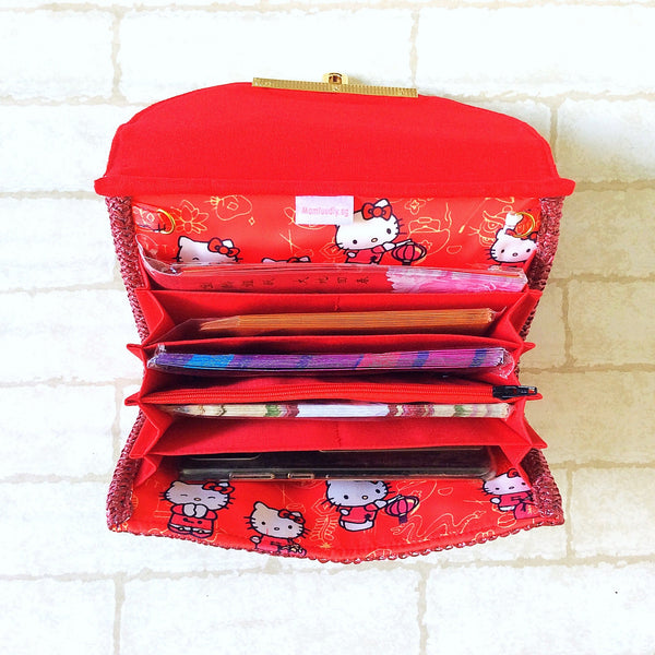 Elegant Sling Ang Bao Organizer with shoulder sling |  Flap Pouch for Red Packets | Sling HK Organiser 40 Red Packets | HK Design 22B28