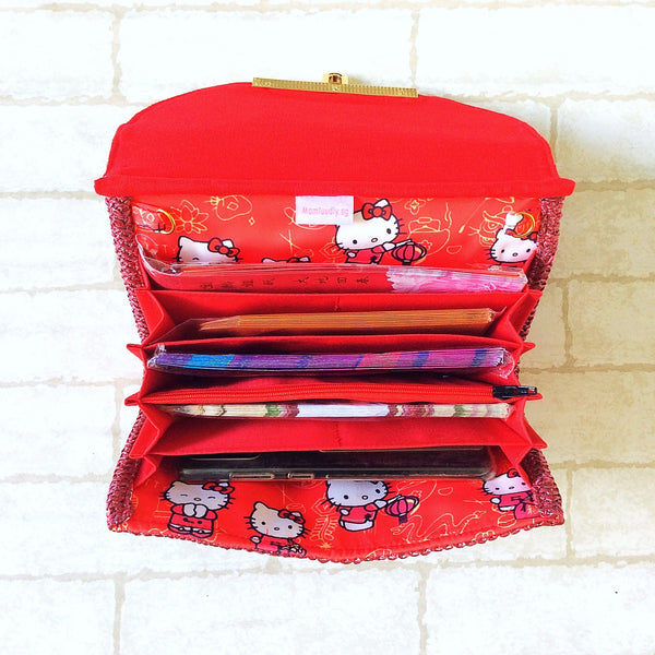Elegant Sling Ang Bao Organizer with shoulder sling |  Flap Pouch for Red Packets | Sling Organiser 40 Red Packets | Elegant Sling HK Design 22B26