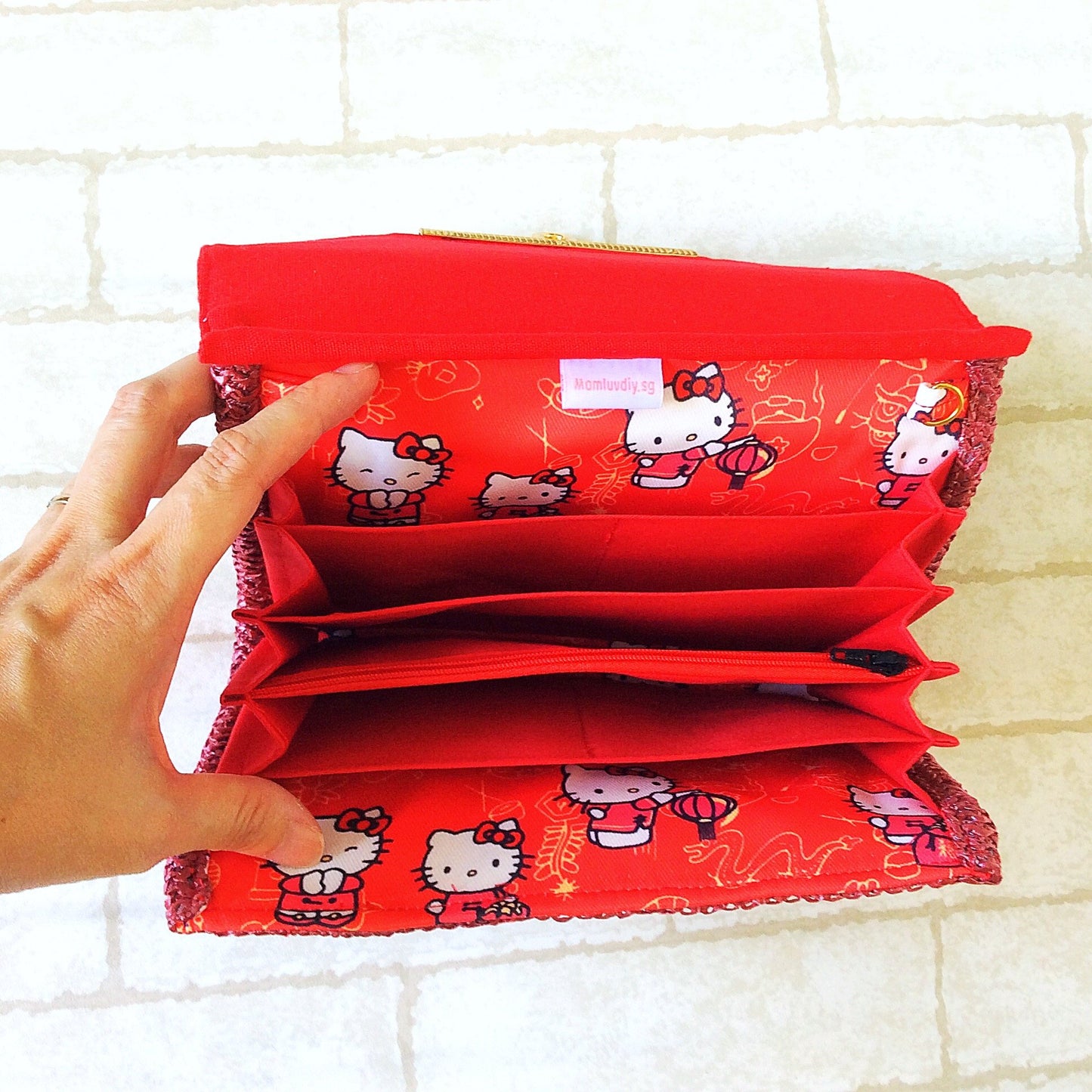 Elegant Sling Ang Bao Organizer with shoulder sling |  Flap Pouch for Red Packets | Sling Organiser 40 Red Packets | Elegant Sling HK Design 22B26