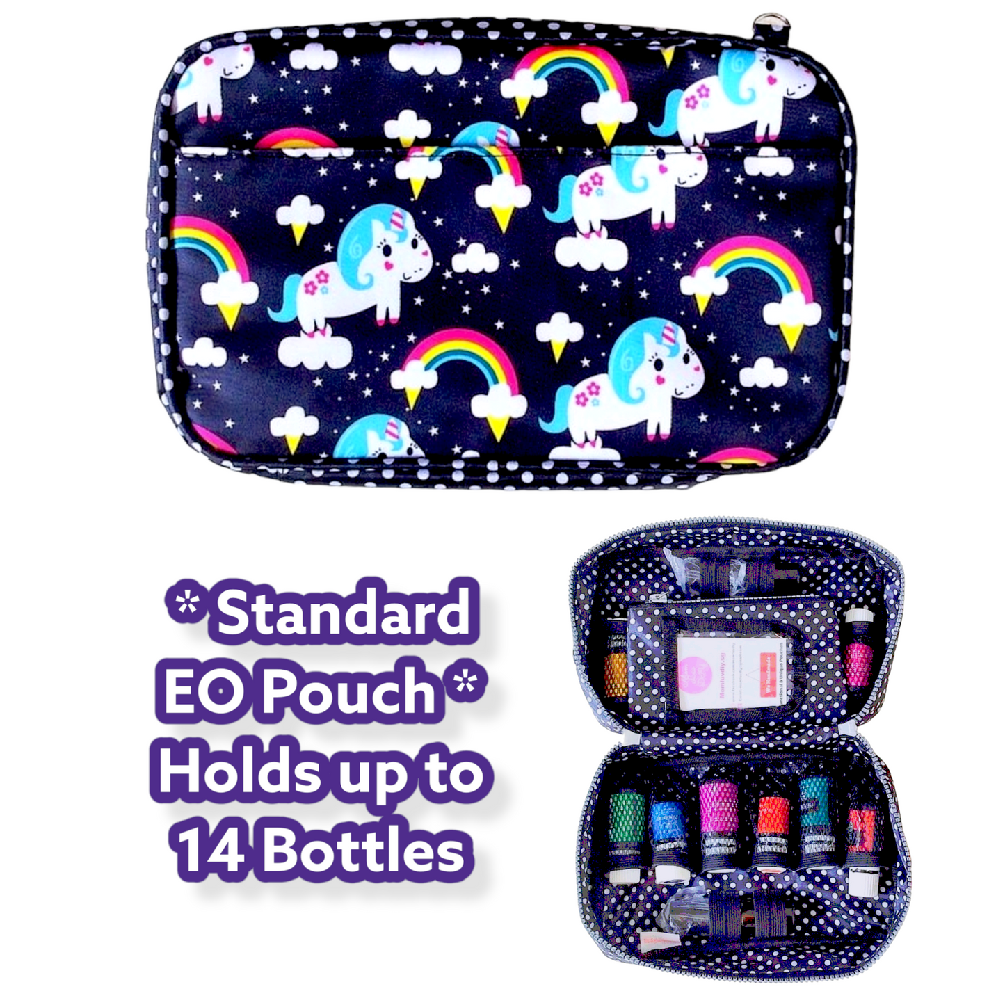 Essential Oil Bottle Travel Pouch | 8 Bottle Essential Oil Pouch | 12 Bottle Essential Oil Pouch | Unicorn Design 01