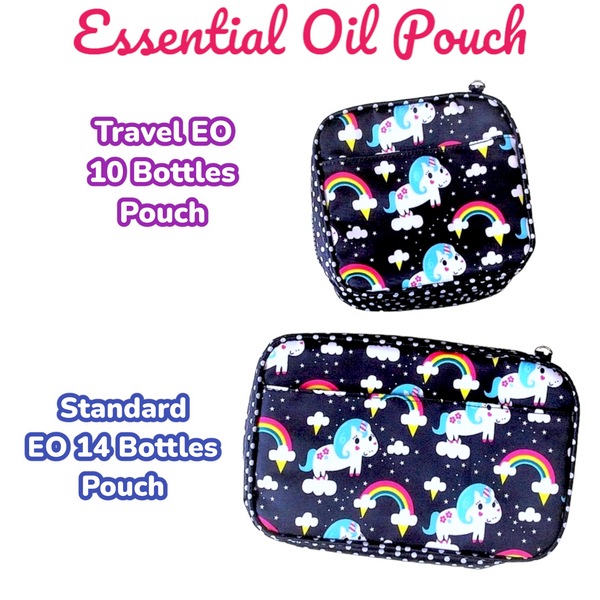 Essential Oil Bottle Travel Pouch | 8 Bottle Essential Oil Pouch | 12 Bottle Essential Oil Pouch | Unicorn Design 01